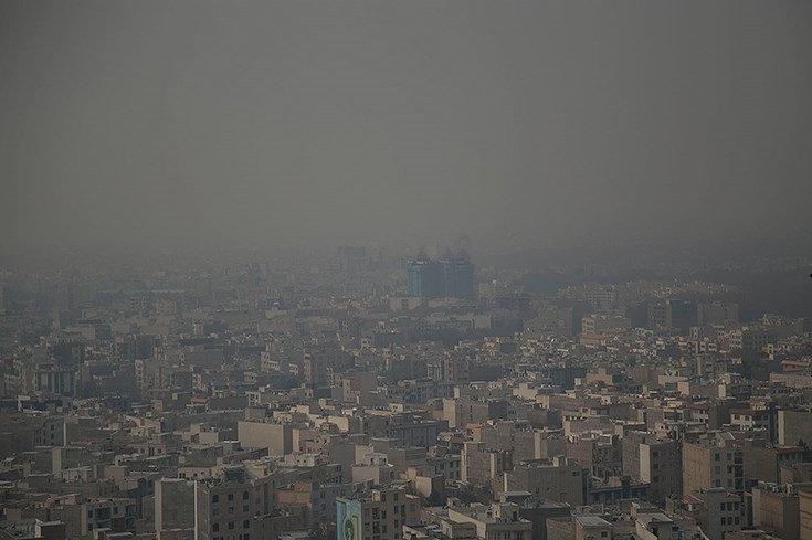 آسمان البرز محو در غبار آلودگی