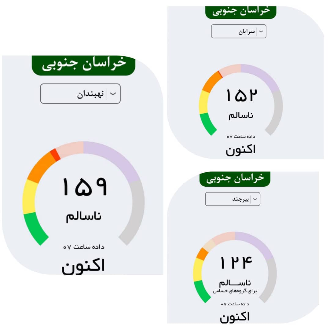 هوای سه شهرستان خراسان جنوبی در وضعیت ناسالم