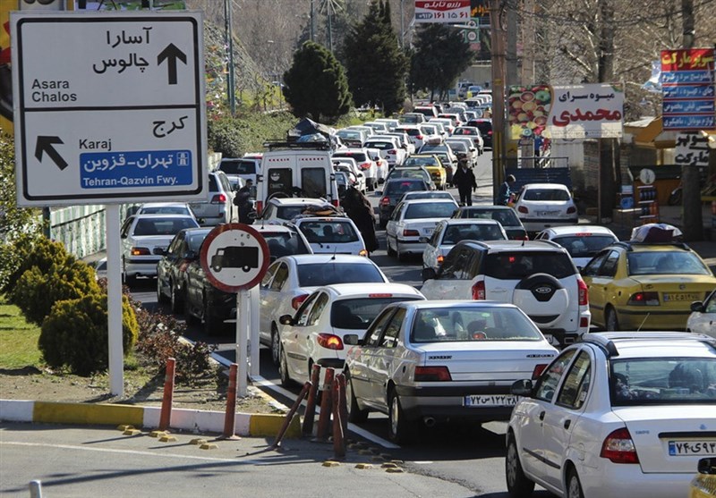ترافیک صبحگاهی در جاده کرج-چالوس